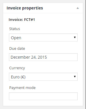 Manage invoice properties