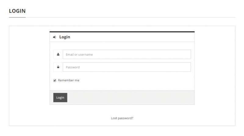 authentication Forms - login form