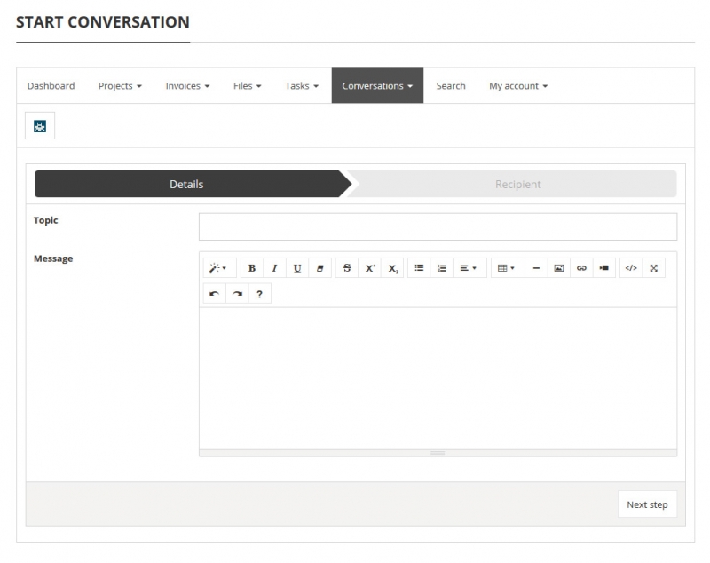 Conversations - create a conversation (1/2)