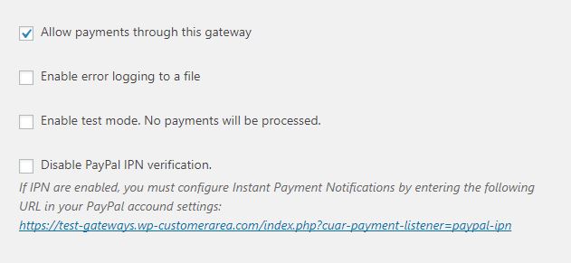 Enable PayPal payments
